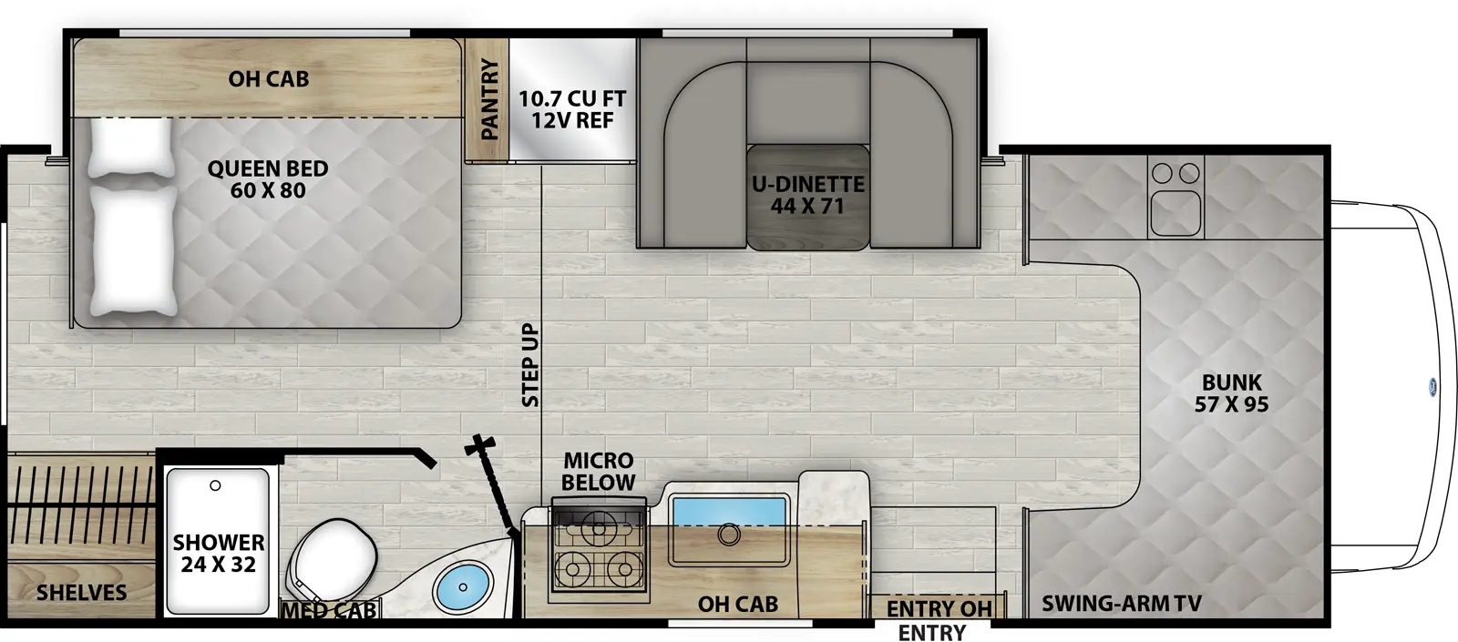 Leprechaun 230FS Chevy 3500 Floorplan